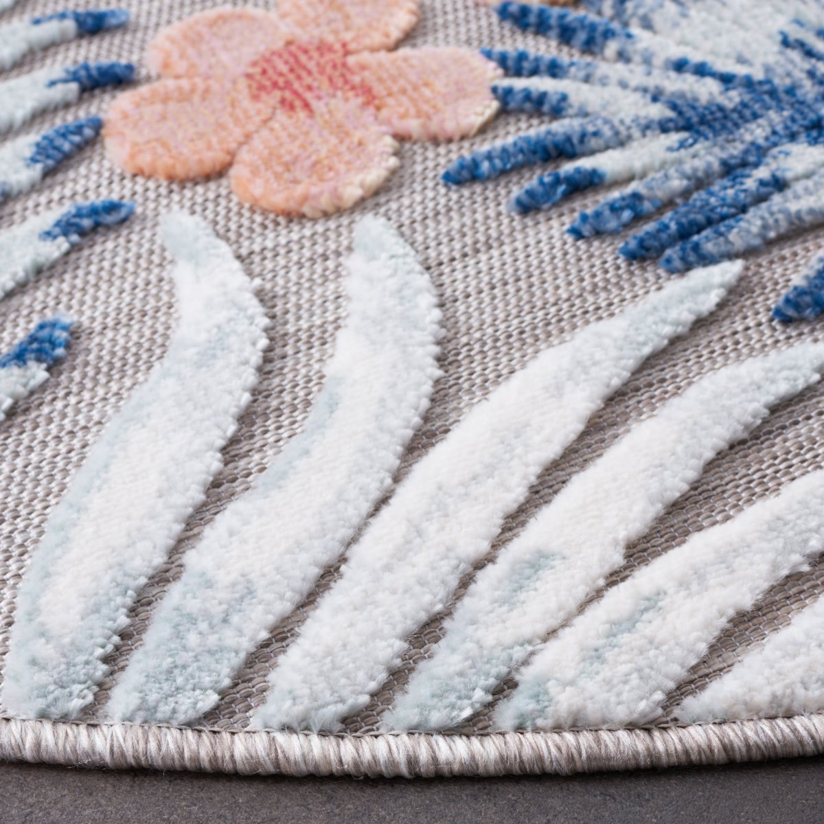 Safavieh Cabana Cbn451F Grey/Navy Rug.