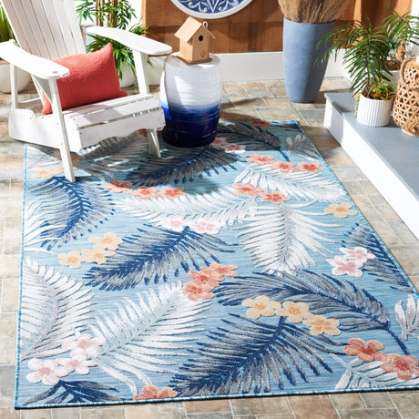 Safavieh Cabana Cbn451J Aqua/Ivory Rug.