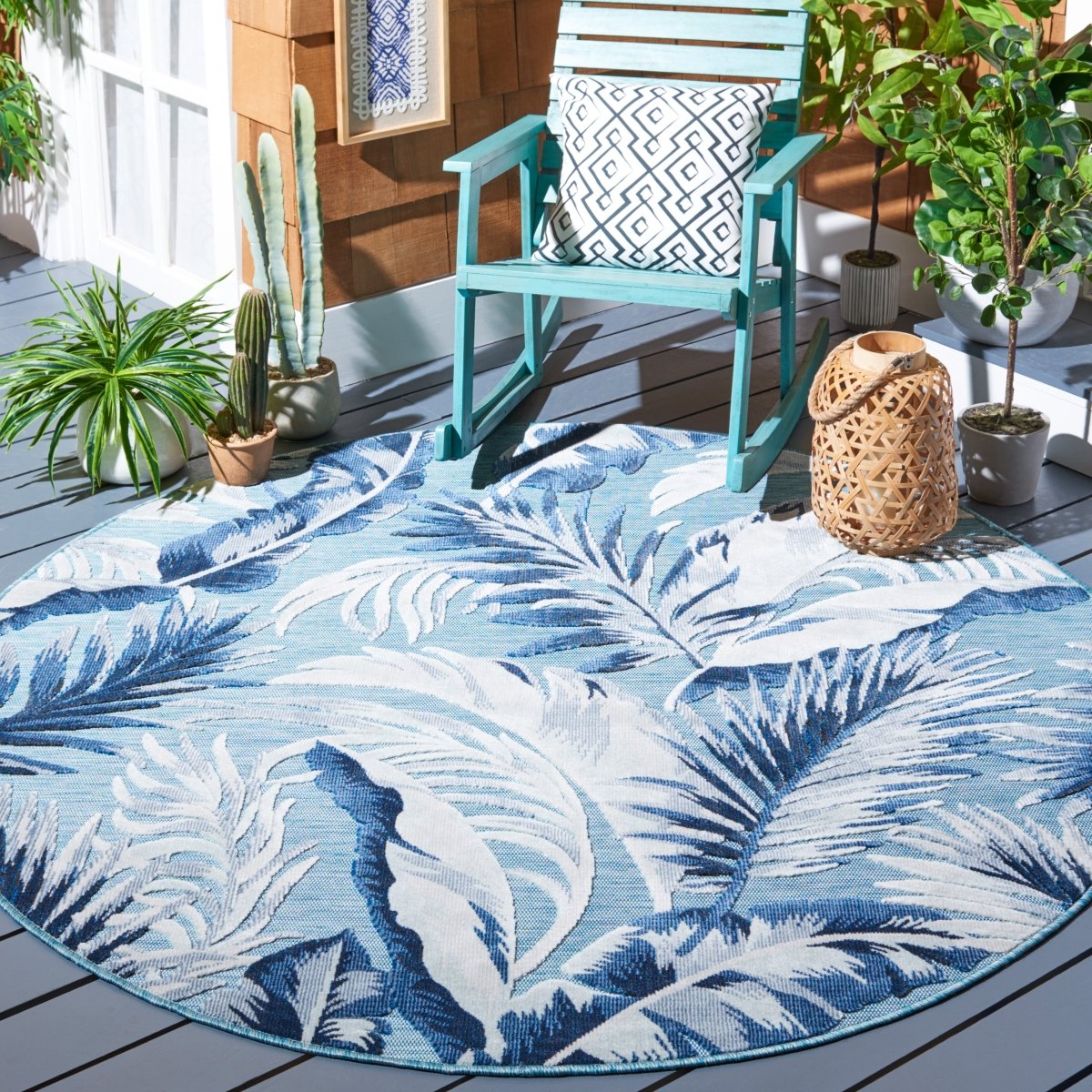 Safavieh Cabana Cbn452J Aqua/Navy Rug.