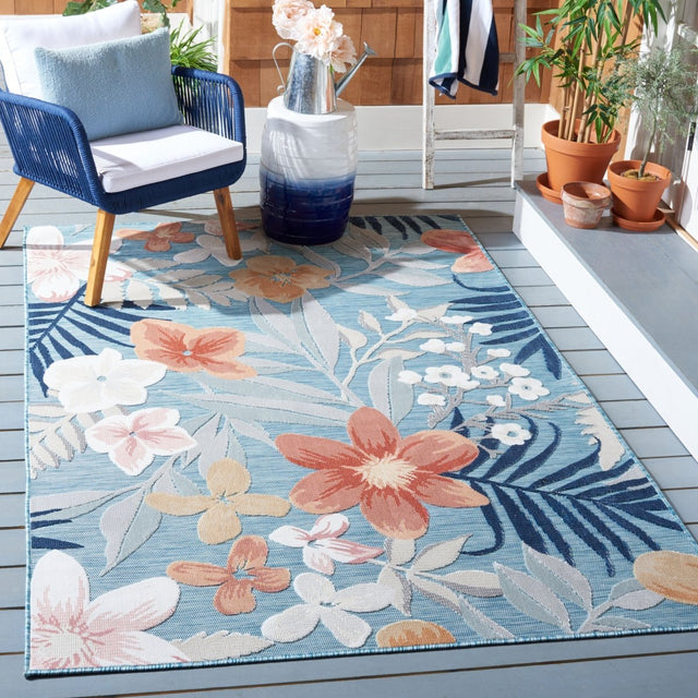 Safavieh Cabana Cbn454J Aqua/Rust Rug.