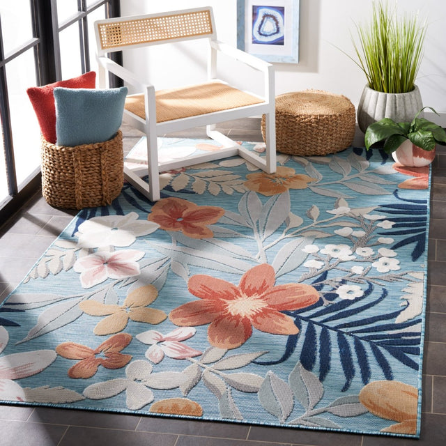 Safavieh Cabana Cbn454J Aqua/Rust Rug.