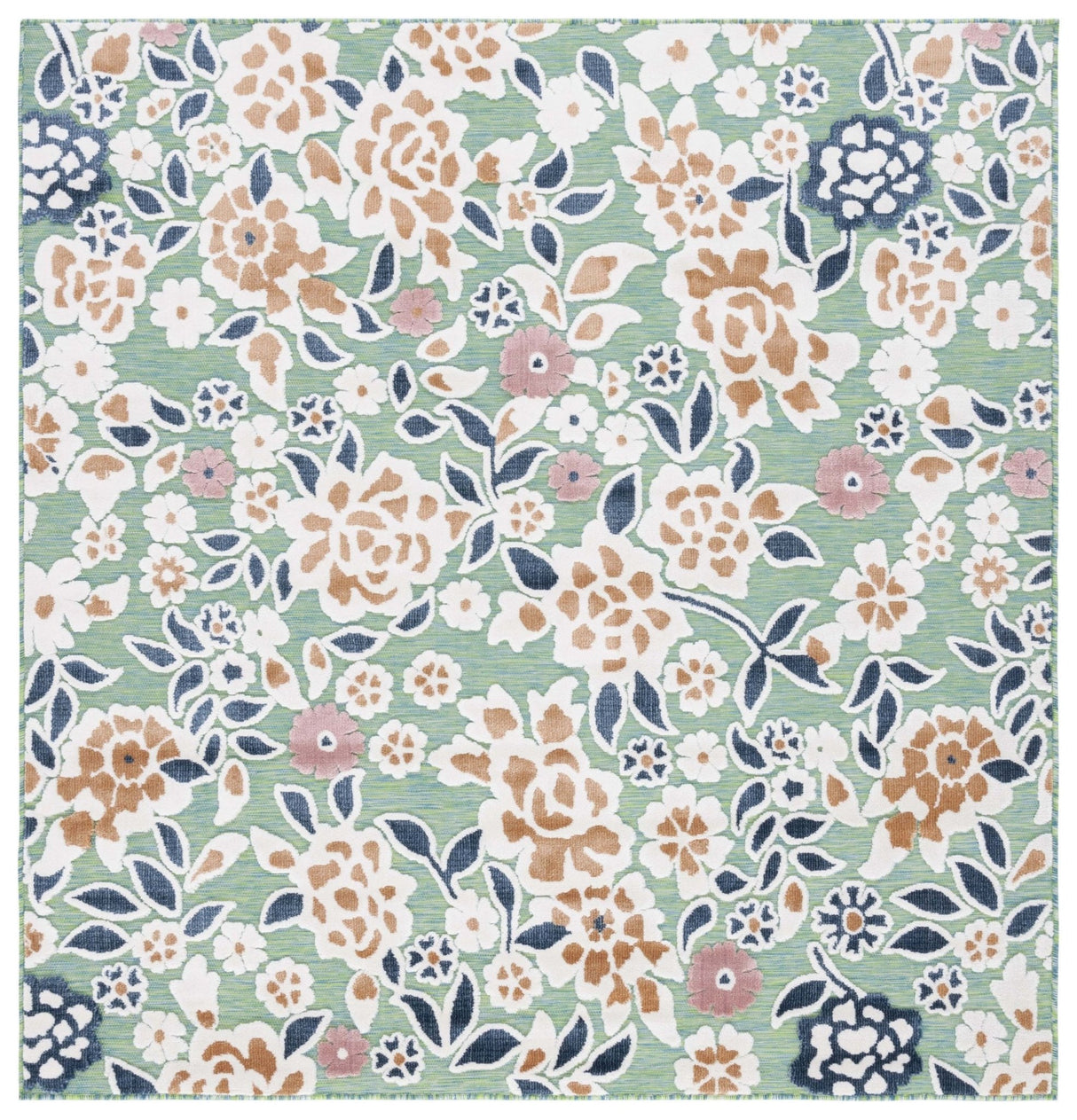 Safavieh Cabana Cbn485N Green/Navy Rug - Safavieh - cbn485n - 7sq