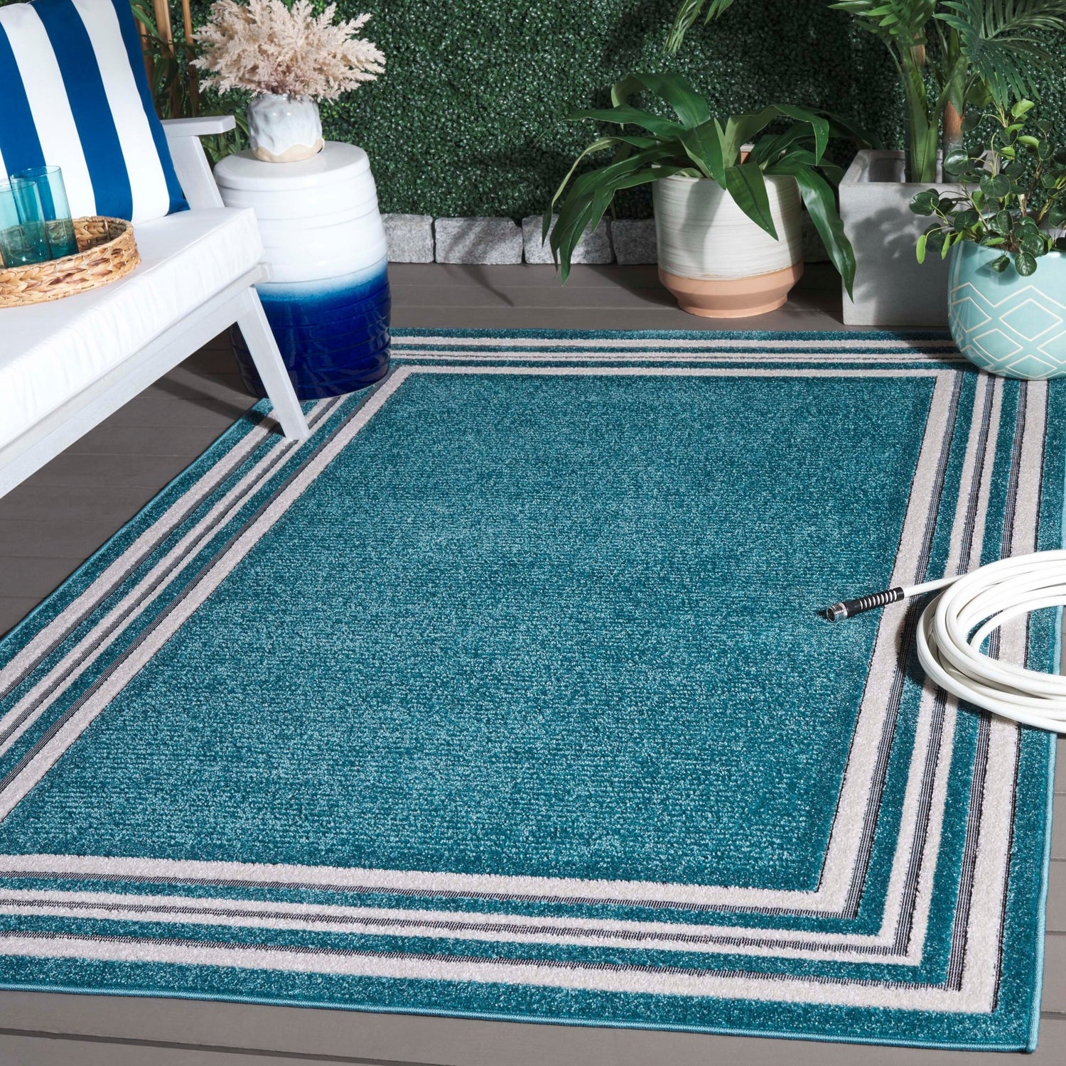 Safavieh Cabana Cbn634K Turquoise/Ivory Rug - Safavieh - cbn634k - 4