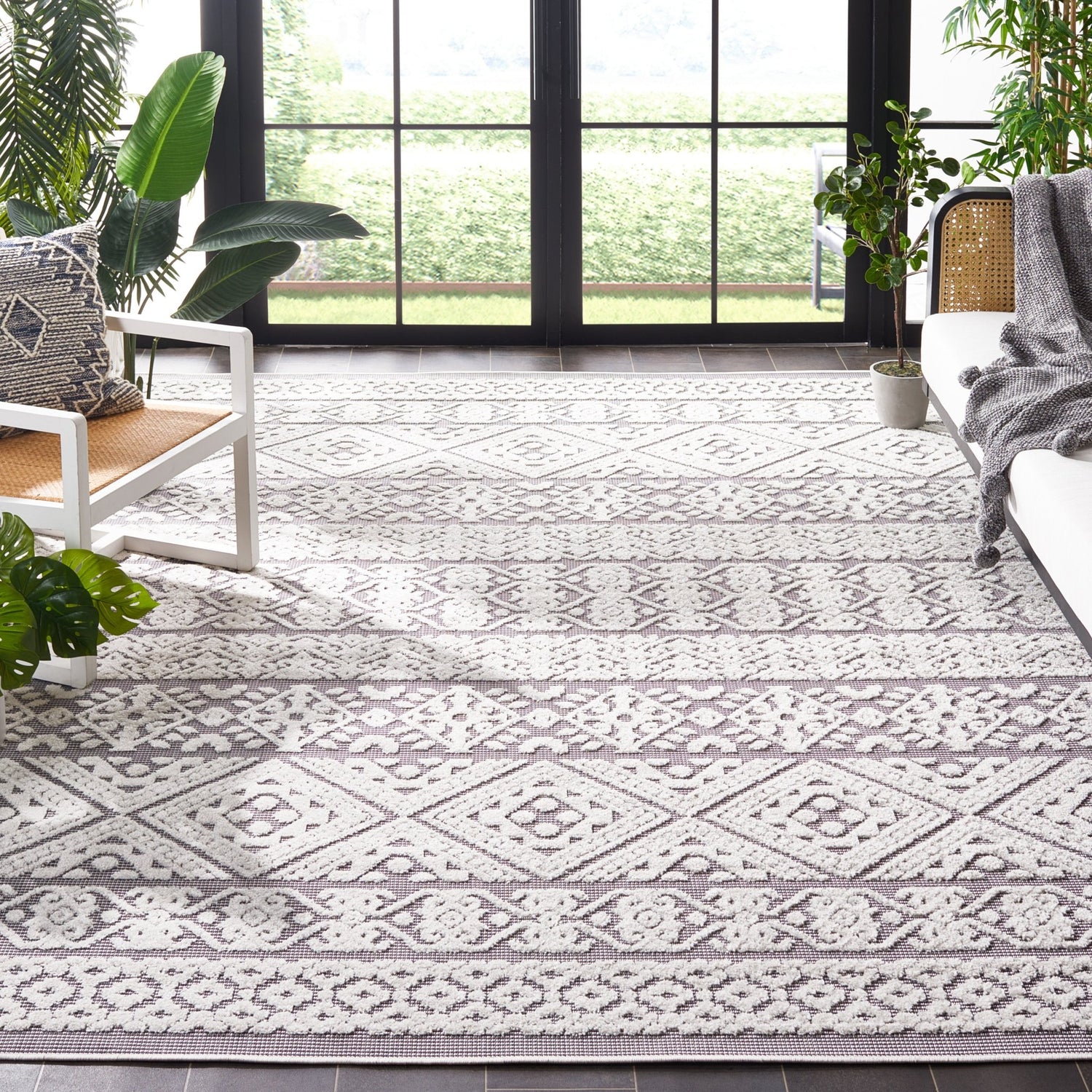 Safavieh Cabana Cbn654A Ivory/Grey Rug - Safavieh - cbn654a - 7r
