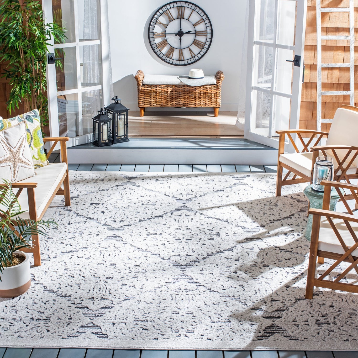 Safavieh Cabana Cbn660A Ivory/Grey Rug - Safavieh - cbn660a - 7r