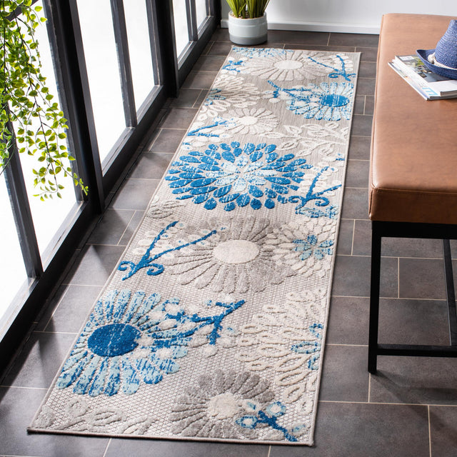 Safavieh Cabana Cbn832F Grey/Blue Rug - Safavieh - cbn832f - 7sq