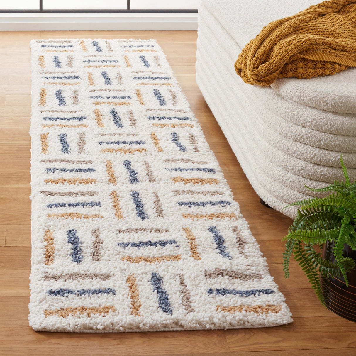 Safavieh Calico Shag Clc112A Ivory/Gold Rug - Safavieh - clc112a - 28