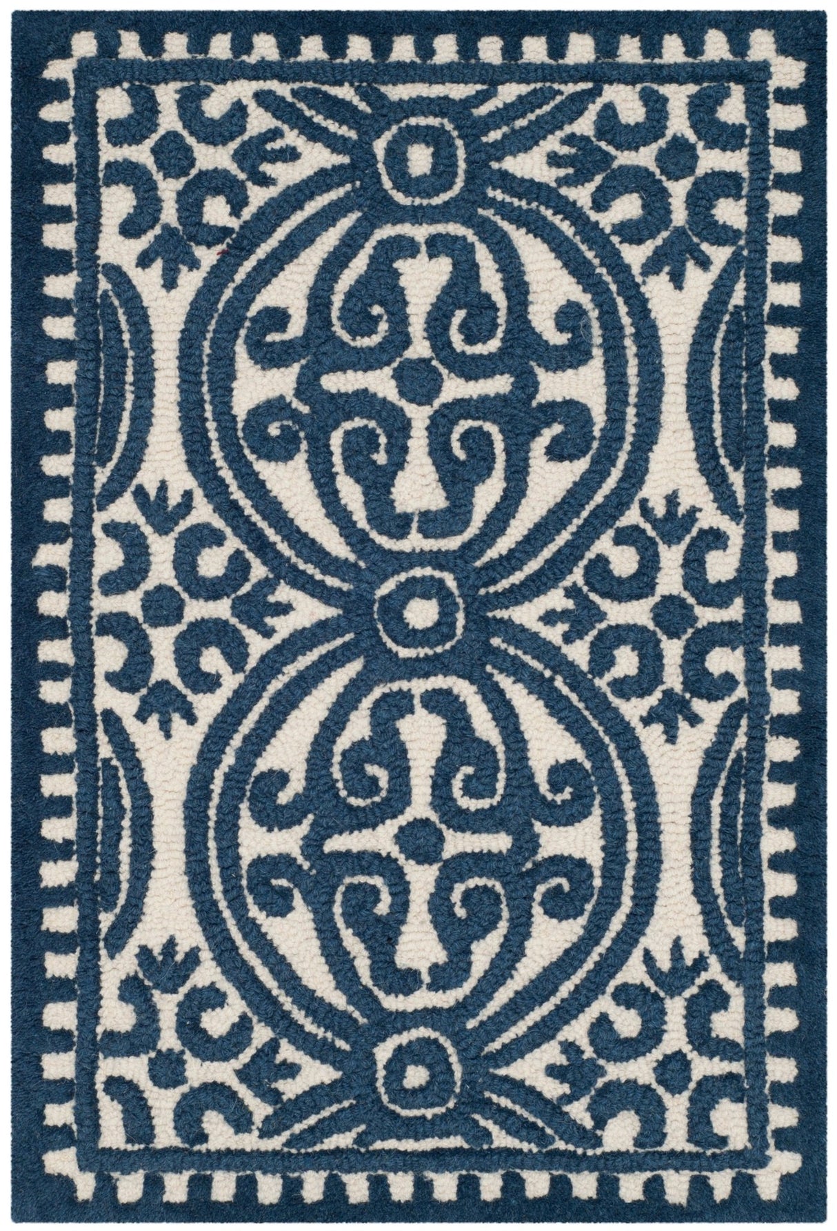 Safavieh Cambridge Cam232B Ivory/Navy Rug - Safavieh - cam232b - 4r