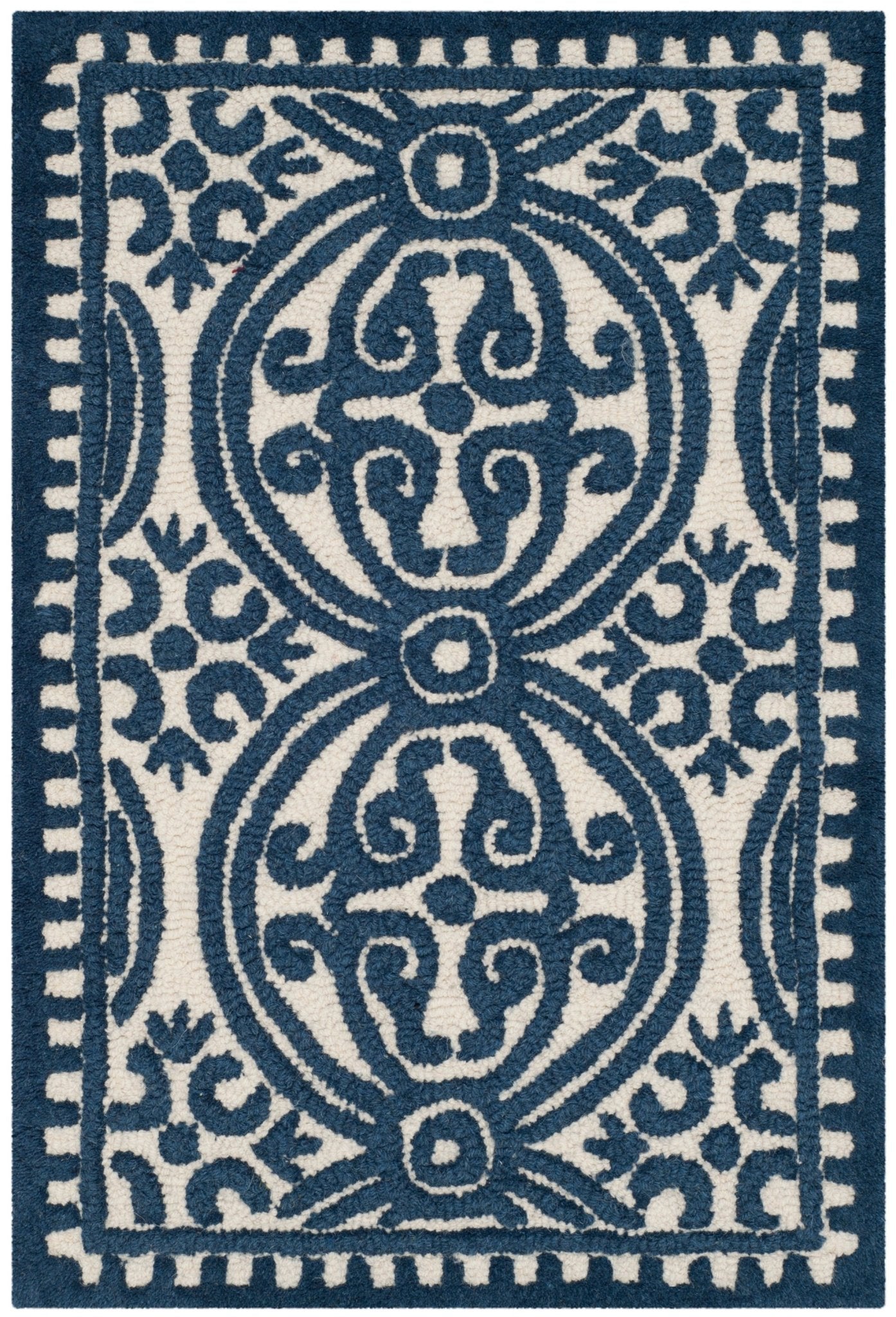 Safavieh Cambridge Cam232B Ivory/Navy Rug - Safavieh - cam232b - 4r