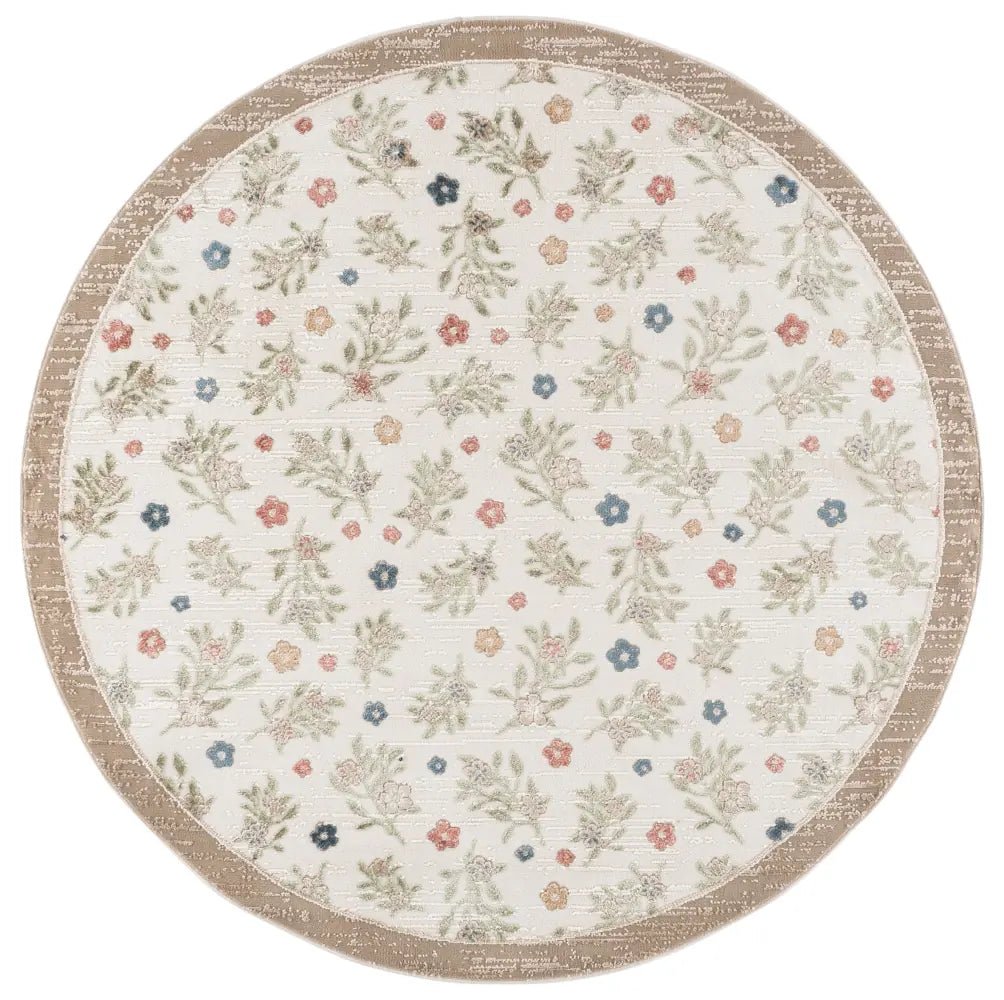 Safavieh Cameron 6'-7" x 6'-7" Rug in Ivory / Beige Green