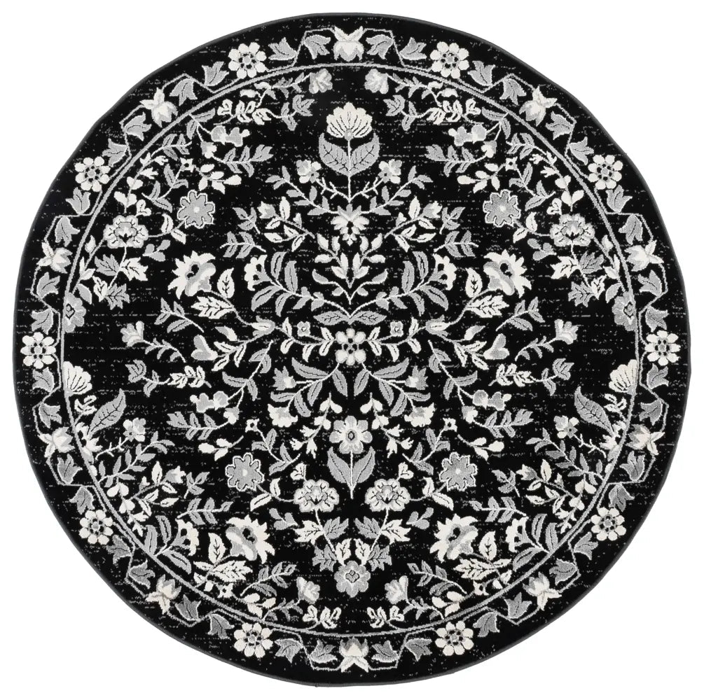 Safavieh Cameron 6'-7" x 6'-7" Rug in Black / Ivory