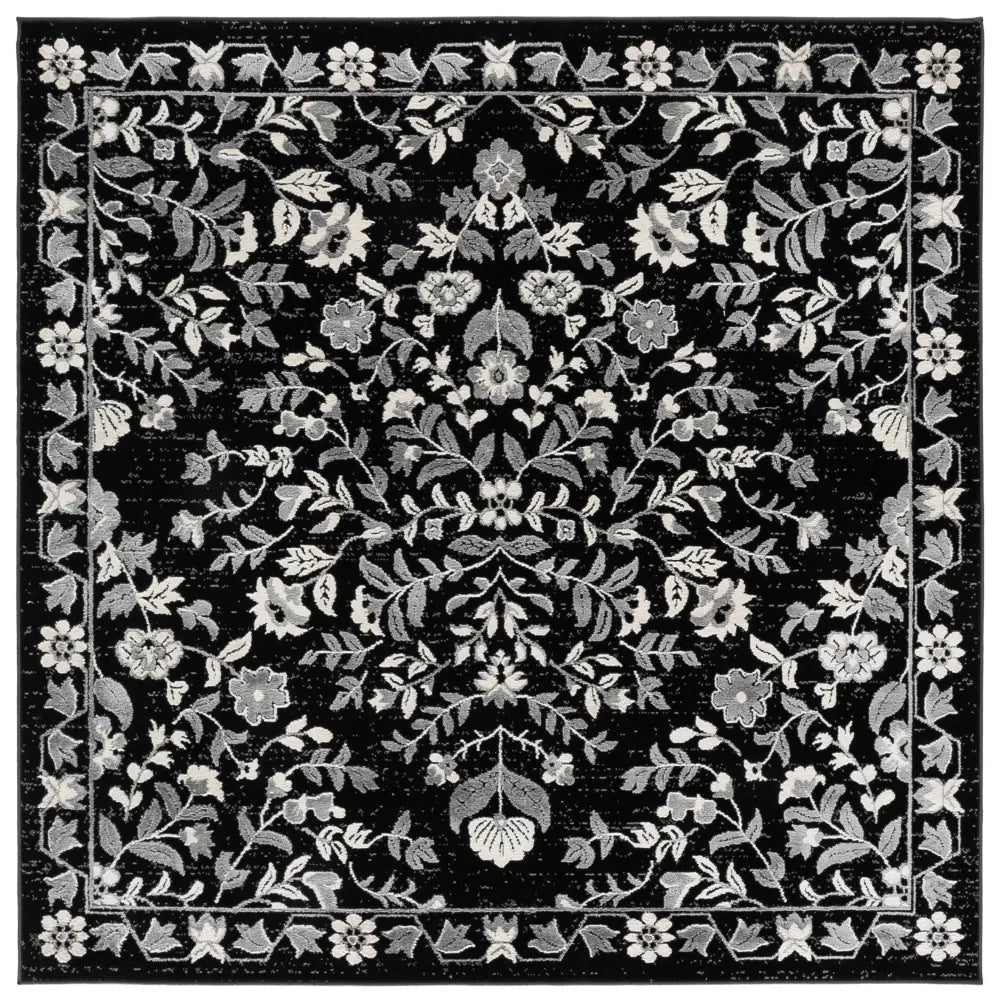 Safavieh Cameron 6'-7" x 6'-7" Rug in Black / Ivory