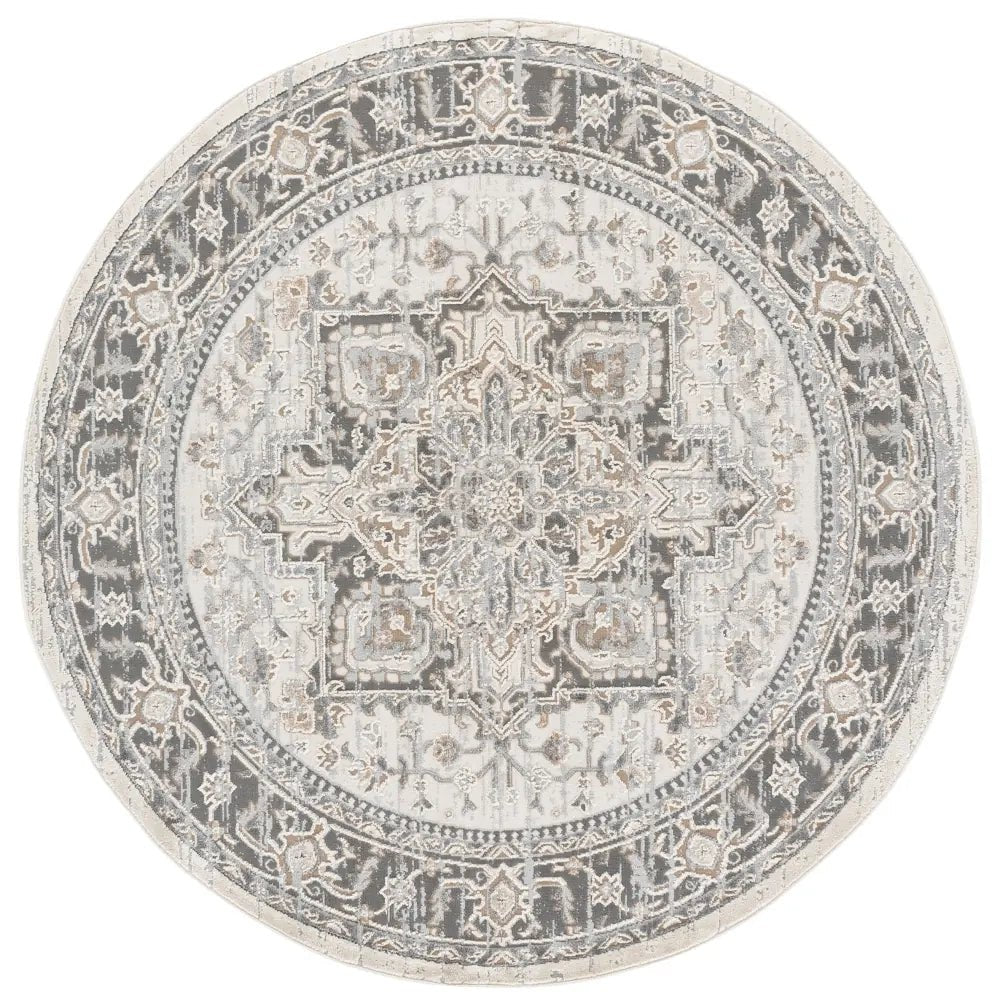 Safavieh Cameron 6'-7" x 6'-7" Rug in Grey / Ivory Beige