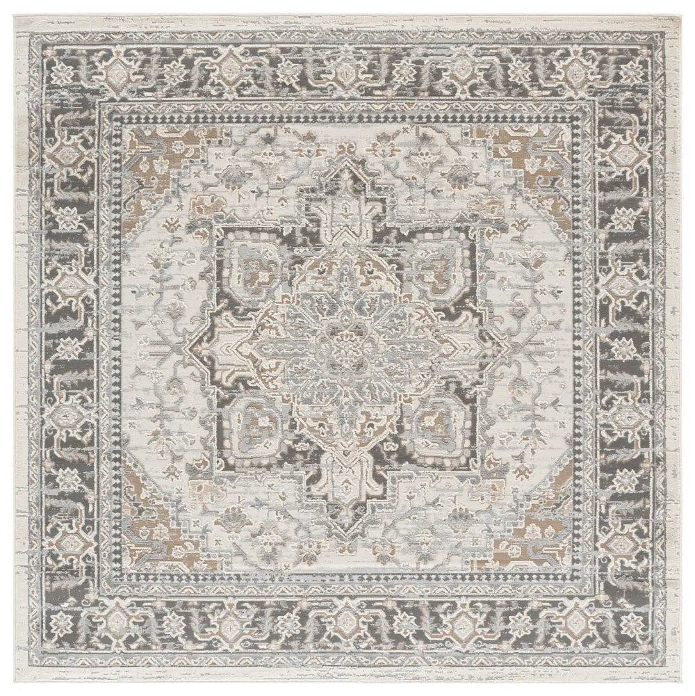 Safavieh Cameron 6'-7" x 6'-7" Rug in Grey / Ivory Beige
