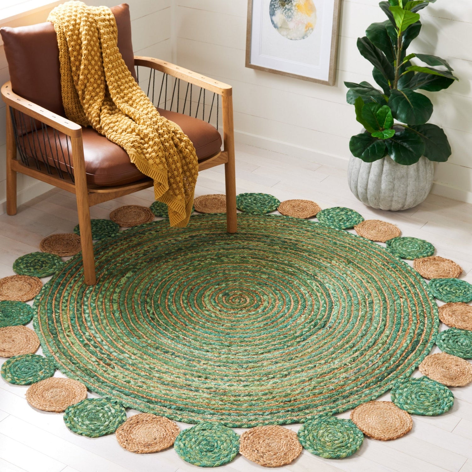 Safavieh Cape Cod Cap201Y Green/Natural Rug - Safavieh - cap201y - 4r