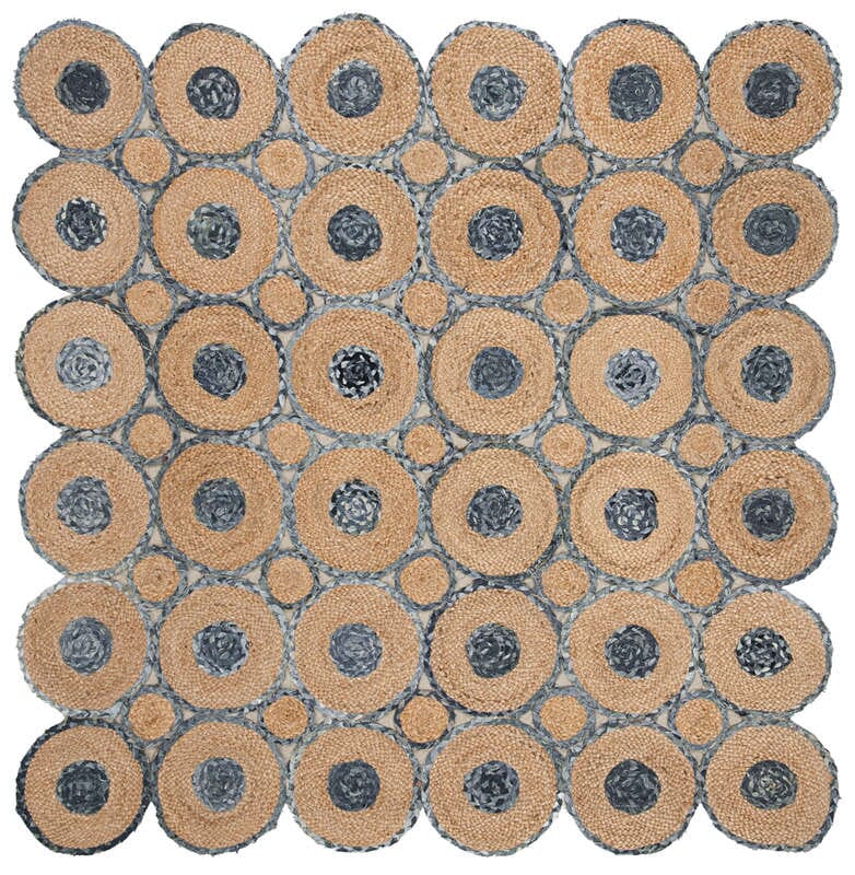 Safavieh Cape Cod Cap306M Blue / Natural Rugs - Safavieh - cap306m - 6sq