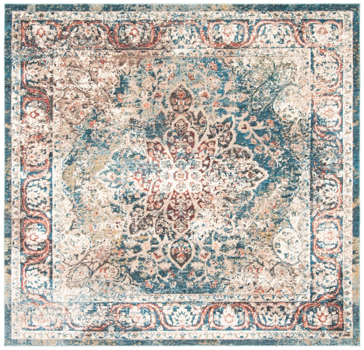 Safavieh Carlyle Cyl215J Turquoise/Ivory Rug - Safavieh - cyl215j - 7r
