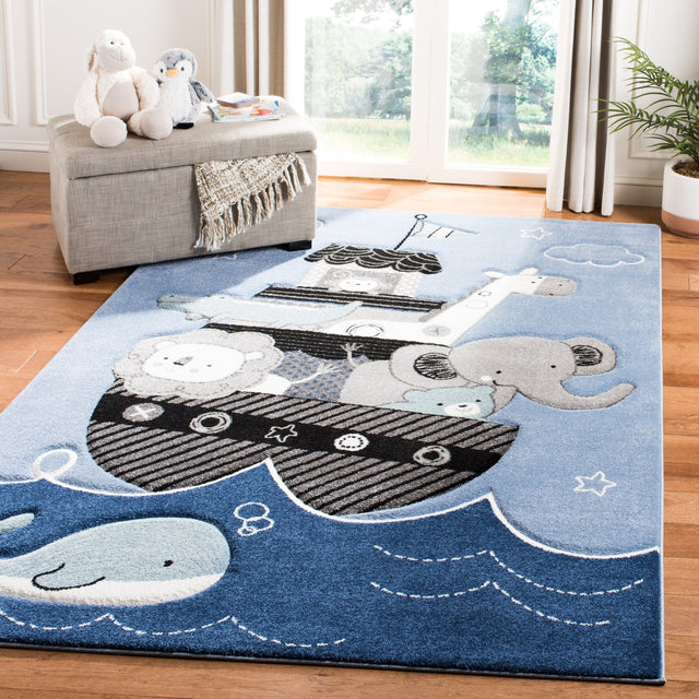 Safavieh Carousel Kids Crk121B Blue/Grey Rug - Safavieh - crk121b - 2