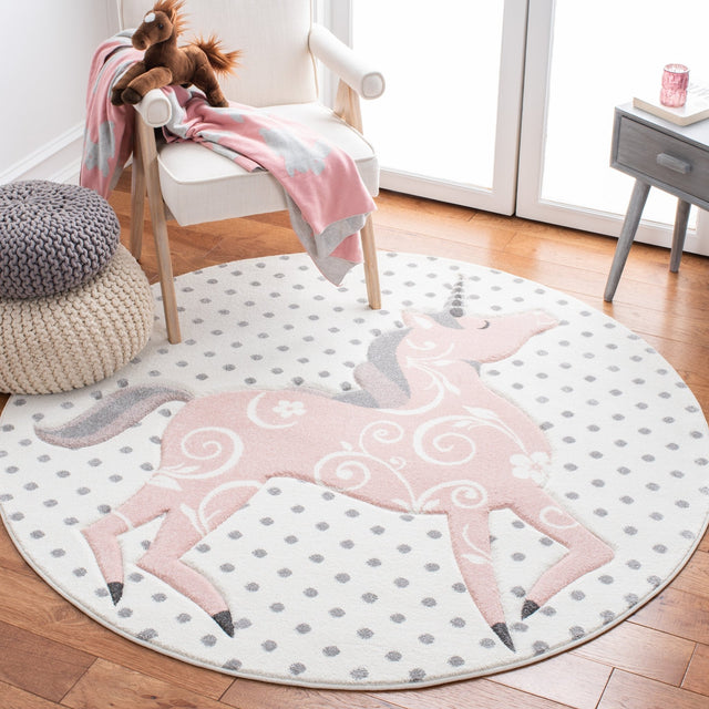 Safavieh Carousel Kids Crk163B Ivory Grey/Pink Rugs - Safavieh - crk163b - 3r
