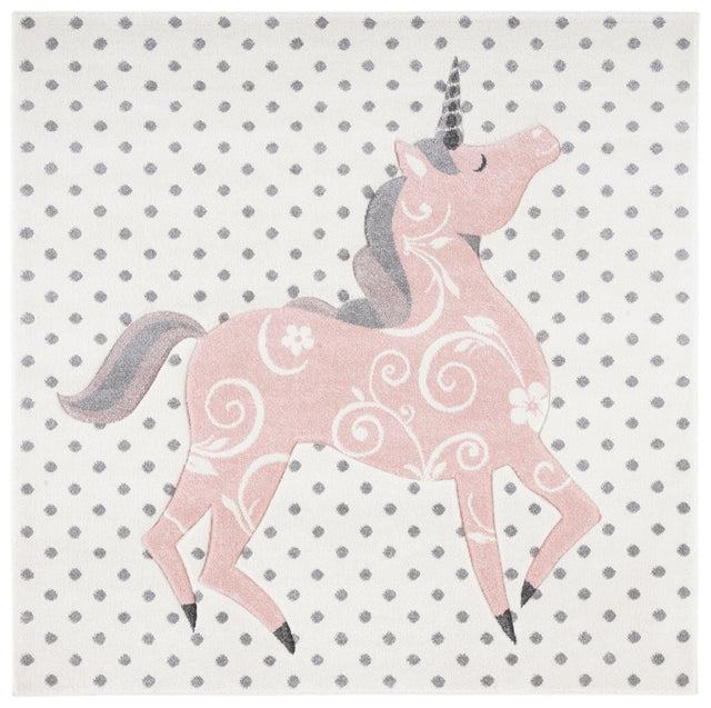 Safavieh Carousel Kids Crk163B Ivory Grey/Pink Rugs - Safavieh - crk163b - 3sq