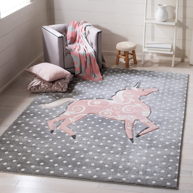 Safavieh Carousel Kids Crk163G Grey/Ivory/Pink Rugs - Safavieh - crk163g - 2