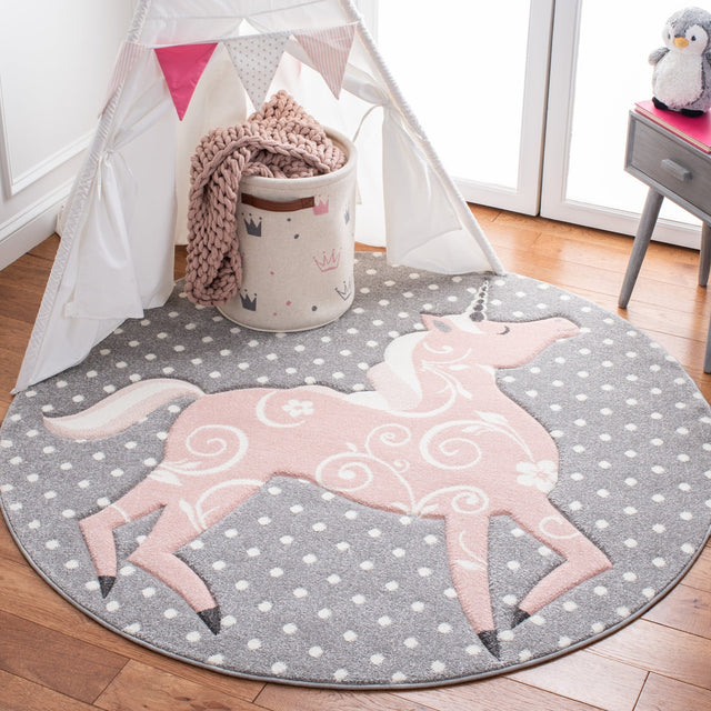Safavieh Carousel Kids Crk163G Grey/Ivory/Pink Rugs - Safavieh - crk163g - 3r