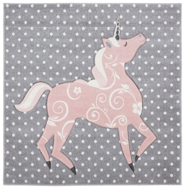 Safavieh Carousel Kids Crk163G Grey/Ivory/Pink Rugs - Safavieh - crk163g - 3sq