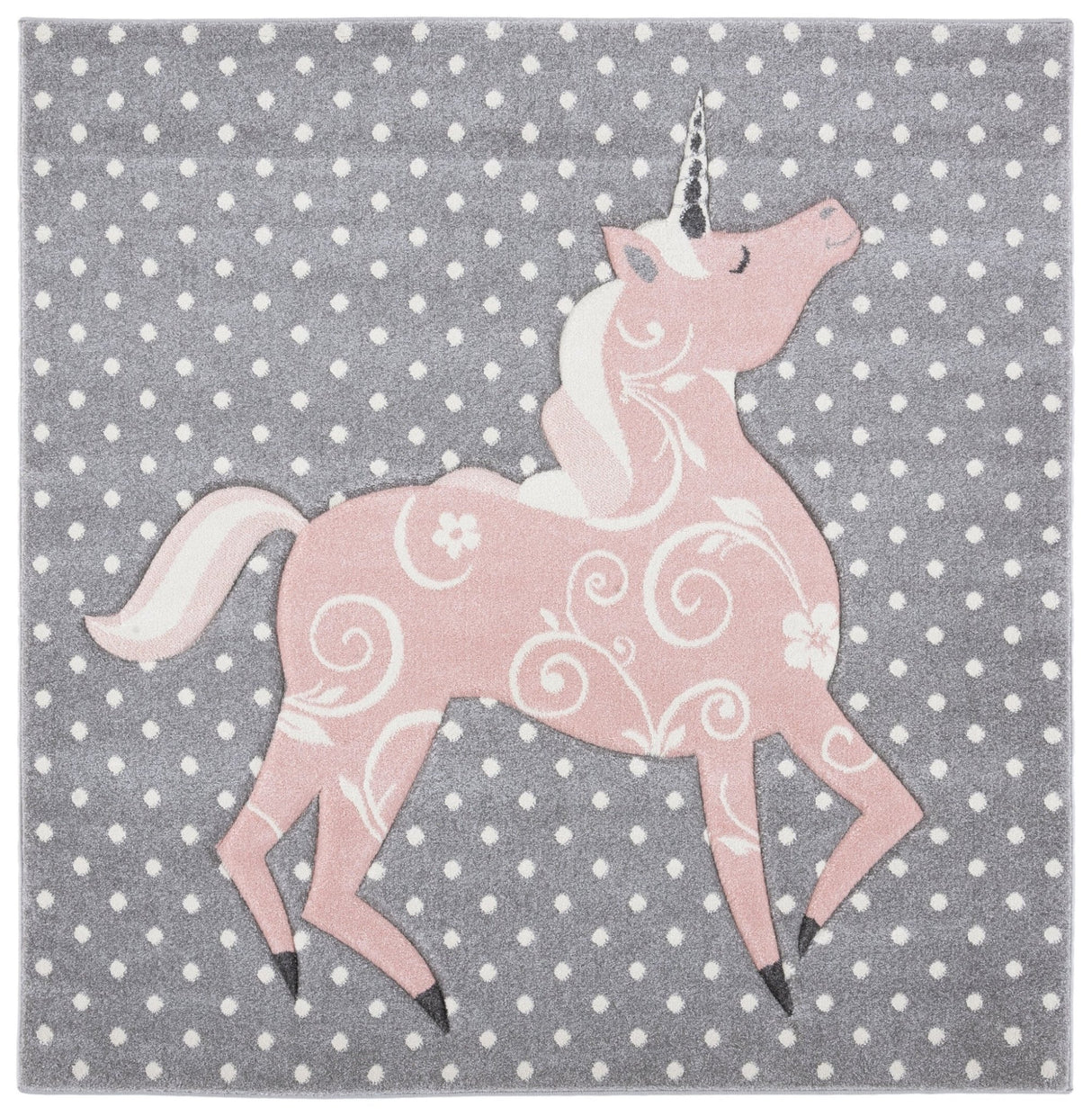 Safavieh Carousel Kids Crk163G Grey/Ivory/Pink Rugs - Safavieh - crk163g - 3sq