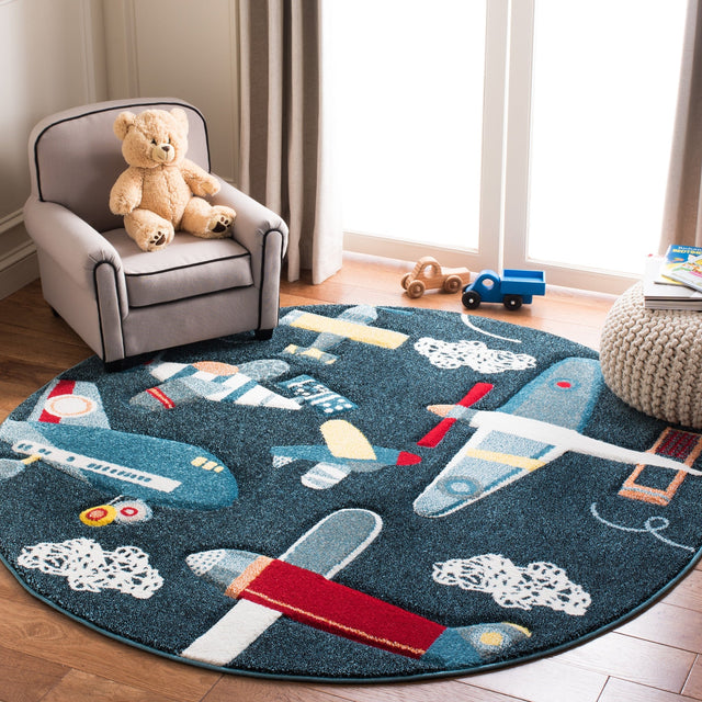 Safavieh Carousel Kids Crk167N Navy/Ivory Rug - Safavieh - crk167n - 3r