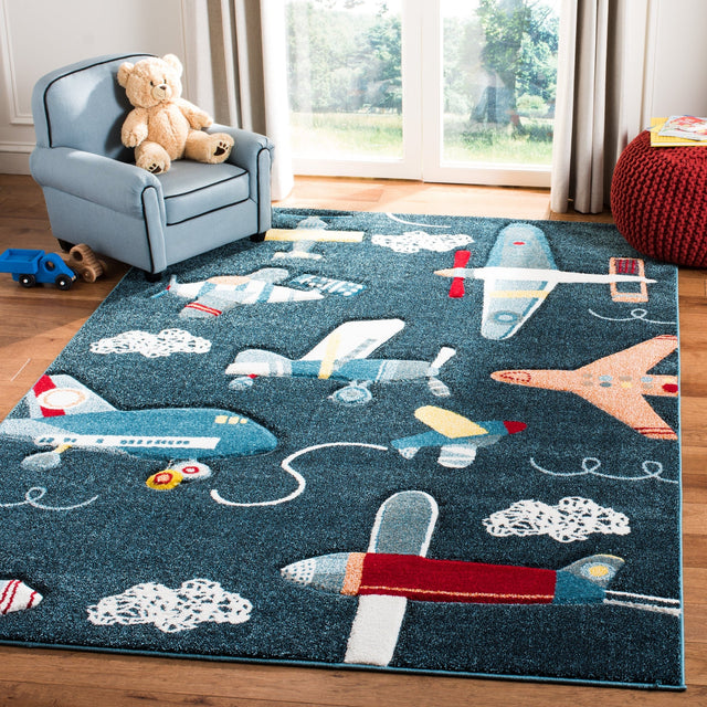 Safavieh Carousel Kids Crk167N Navy/Ivory Rug - Safavieh - crk167n - 3sq