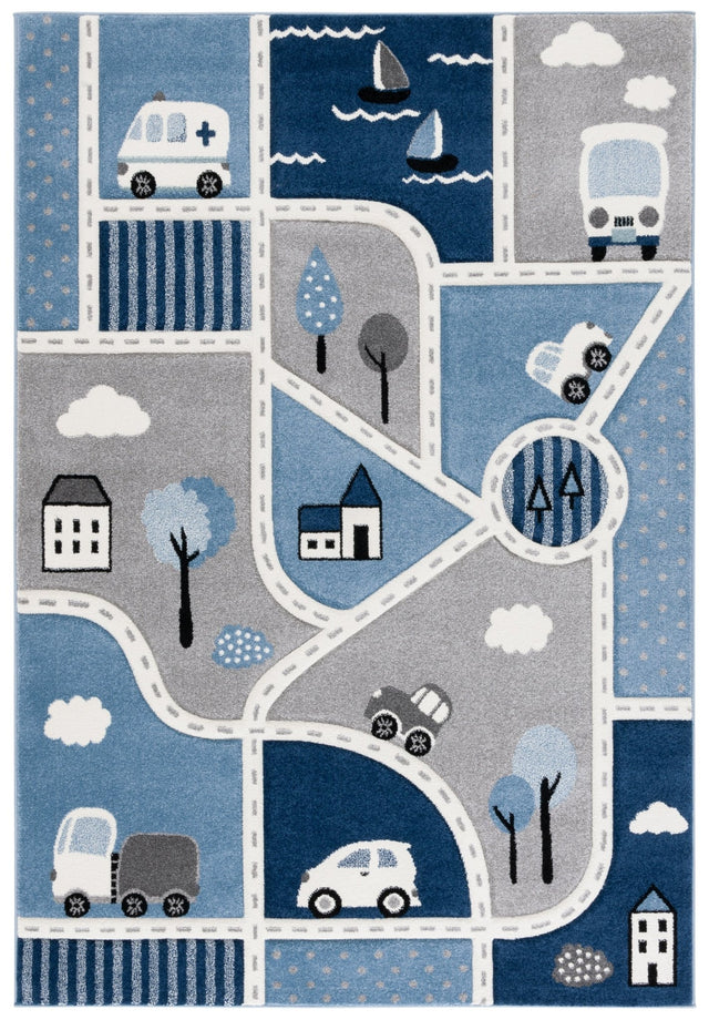 Safavieh Carousel Kids Crk193M Grey/Blue Rug - Safavieh - crk193m - 4