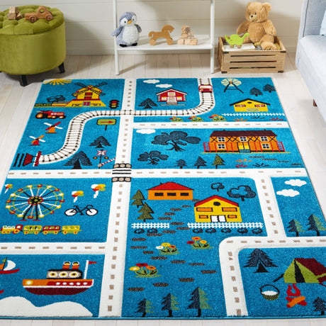 Safavieh Carousel Kids Crk197M Blue/Beige Rug - Safavieh - crk197m - 4