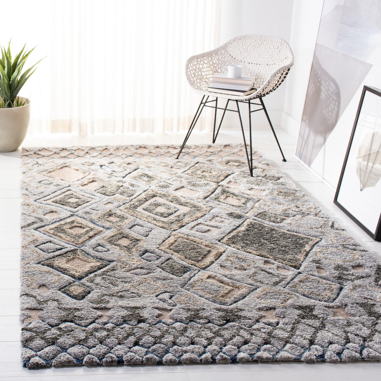 Safavieh Casablanca Shag Csb618X Grey/Olive Rugs - Safavieh - csb618x - 4