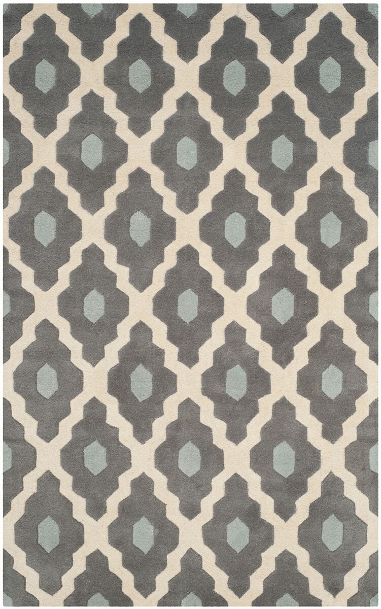 Safavieh Chatham Cht748D Dark Grey / Ivory Rugs - Safavieh - cht748d - 3r