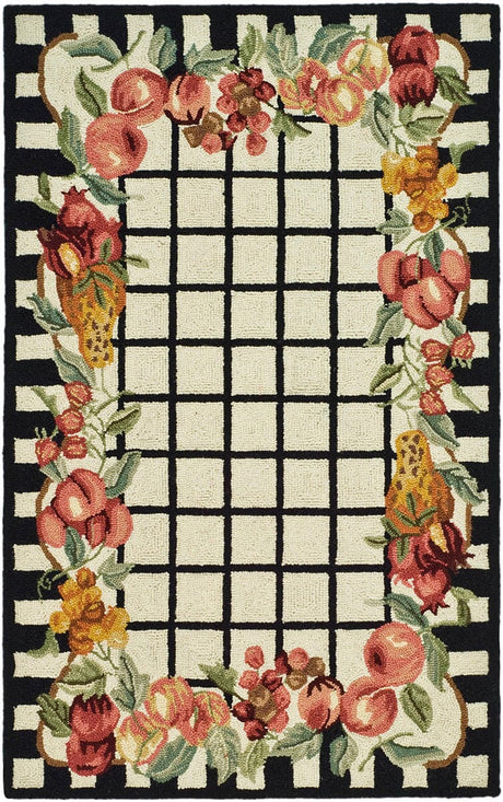Safavieh Chelsea hk125a Ivory / Black Rugs - Safavieh - hk125a - 3r
