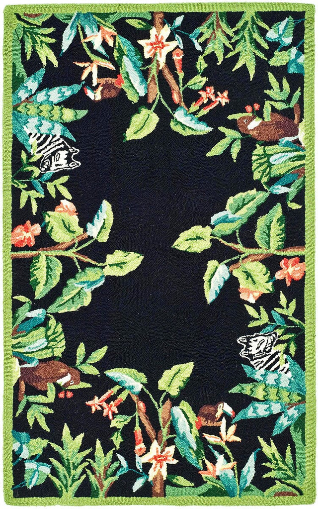 Safavieh Chelsea Hk295B Black / Green Rugs - Safavieh - hk295b - 5ov
