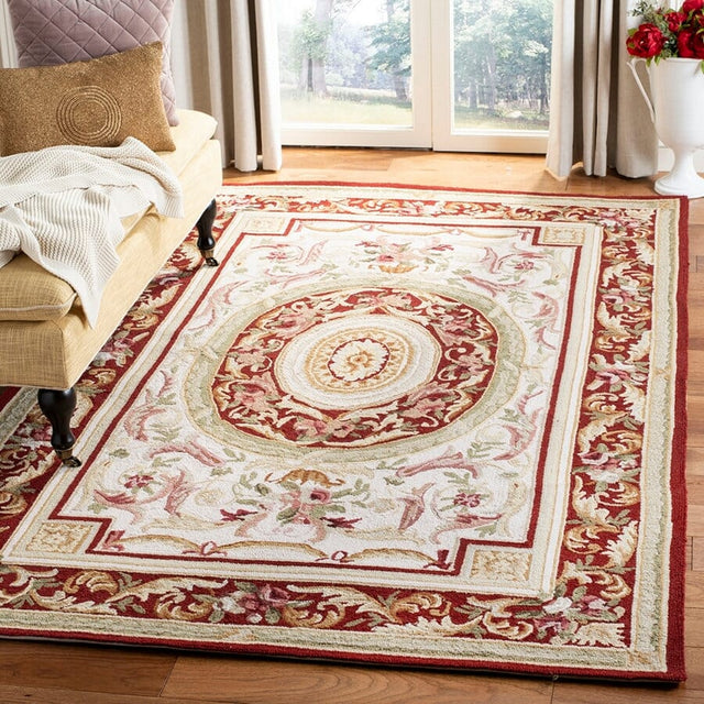 Safavieh Chelsea hk72a Ivory / Burgundy Rugs - Safavieh - hk72a - 2