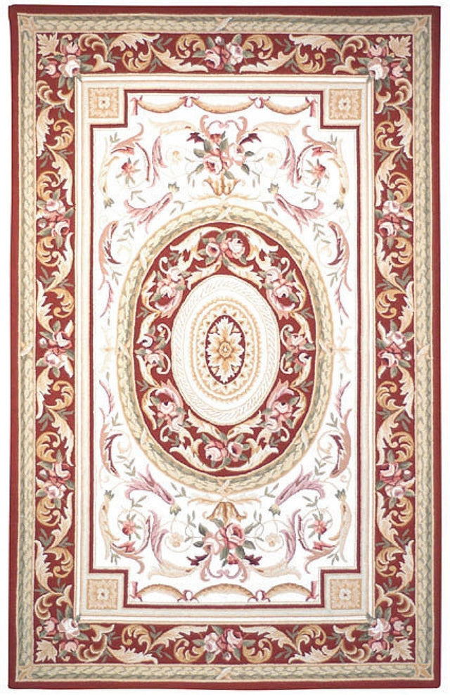 Safavieh Chelsea hk72a Ivory / Burgundy Rugs - Safavieh - hk72a - 5ov