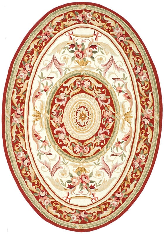 Safavieh Chelsea hk72a Ivory / Burgundy Rugs - Safavieh - hk72a - 5ov