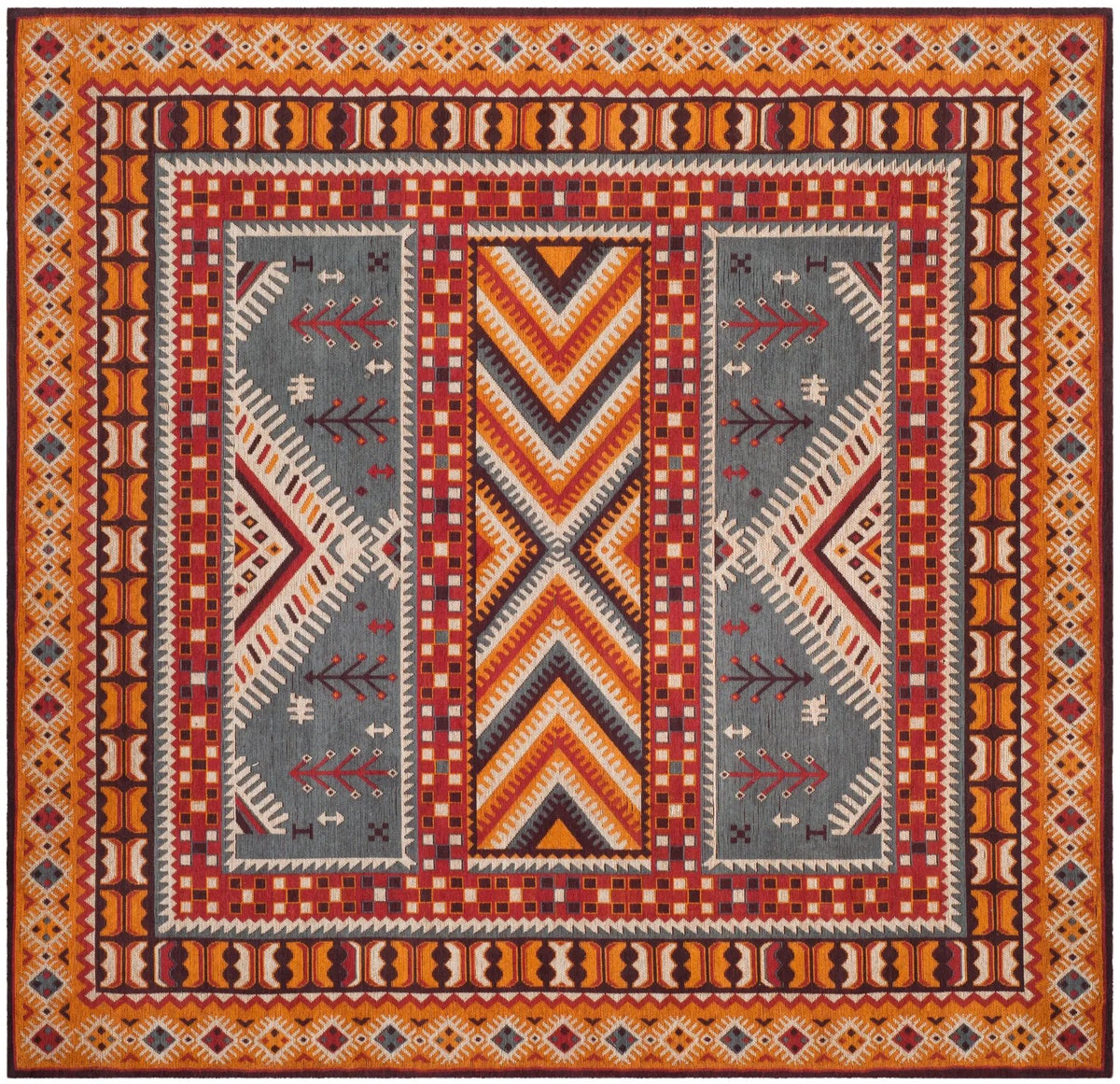 Safavieh Classic Vintage 6'-0" x 6'-0" Rug in Slate / Mustard