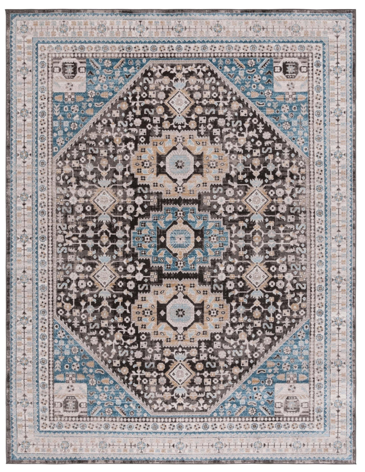 Safavieh Cornelia Crn211T Blue/Charcoal Rug - Safavieh - crn211t - 7r