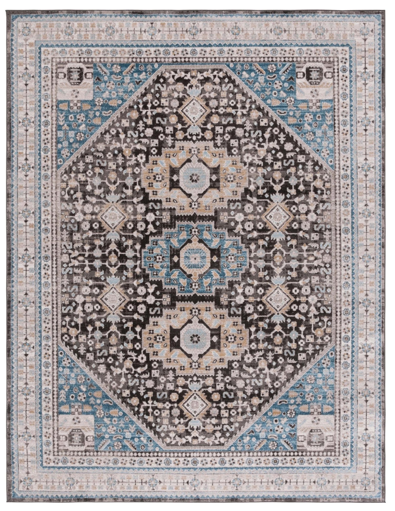 Safavieh Cornelia Crn211T Blue/Charcoal Rug - Safavieh - crn211t - 7r
