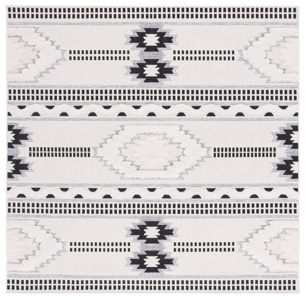 Safavieh Cottage Cot206B Ivory/Black Rug - Safavieh - cot206b - 7sq