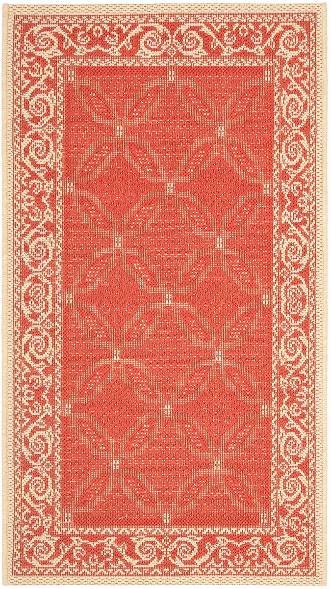 Safavieh Courtyard Cy1502 - 3707 Red / Natural Rugs - Safavieh - cy1502 - 3707 - 5r