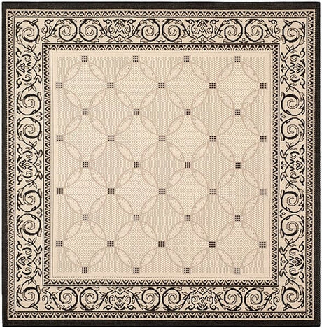 Safavieh Courtyard cy1502 - 3901 Sand / Black Rugs - Safavieh - cy1502 - 3901 - 7sq