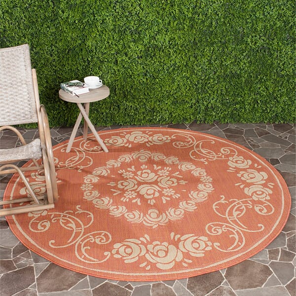 Safavieh Courtyard cy1893 - 3202 Terracotta / Natural Rugs - Safavieh - cy1893 - 3202 - 2