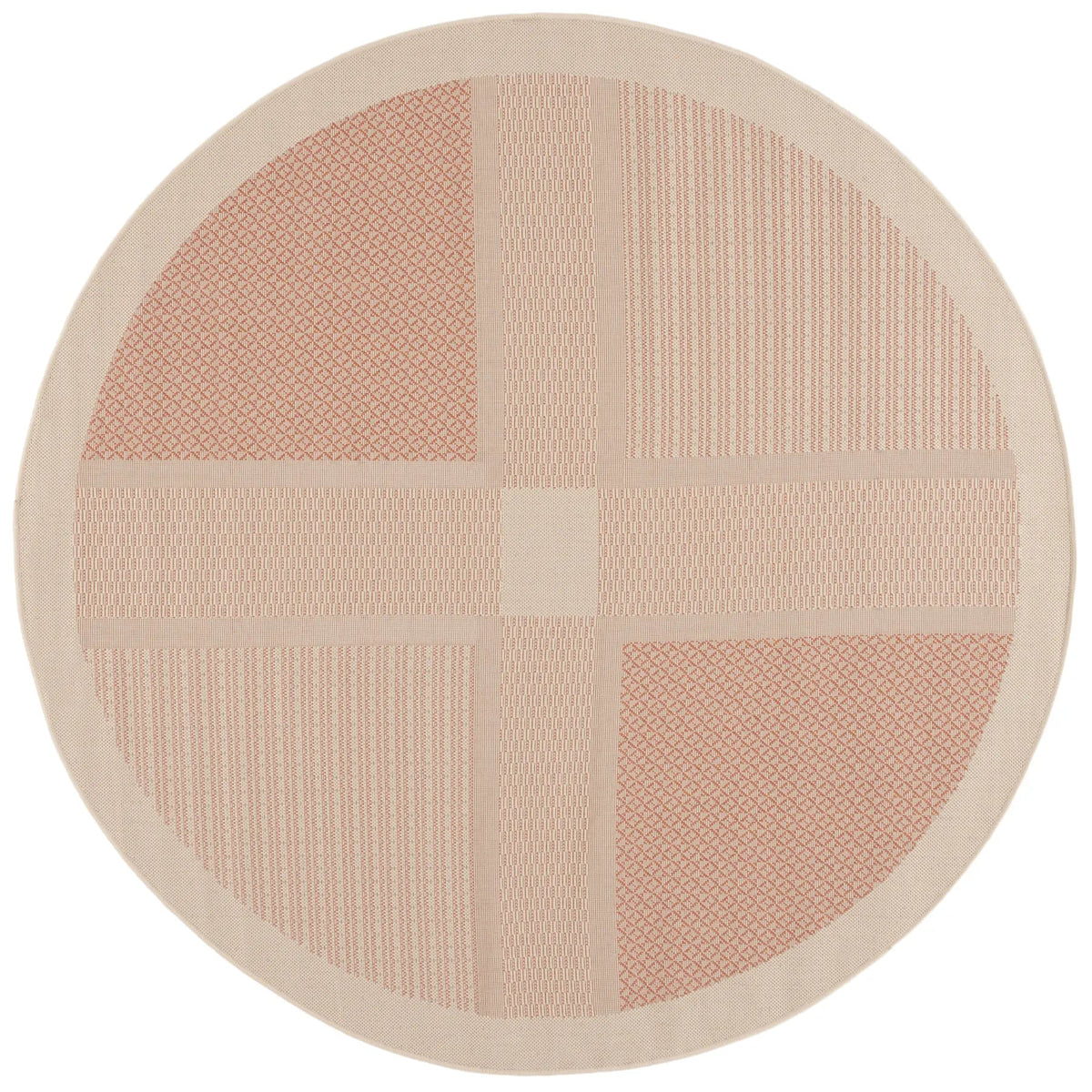 Safavieh Courtyard 6'-7" x 6'-7" Rug in Natural / Terra