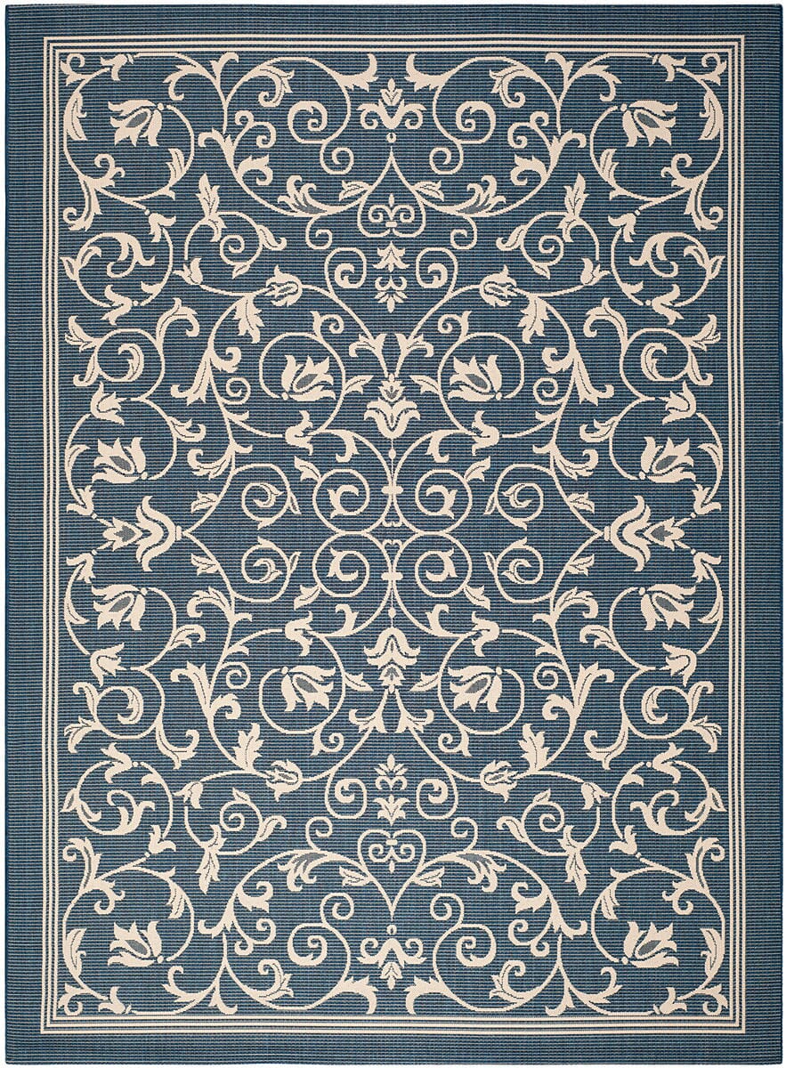 Safavieh Courtyard Cy2098 - 268 Navy / Beige Rugs - Safavieh - cy2098 - 268 - 5r