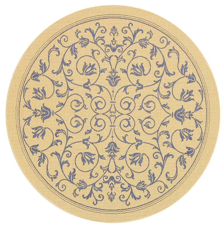 Safavieh Courtyard cy2098 - 3101 Natural / Blue Rugs - Safavieh - cy2098 - 3101 - 6