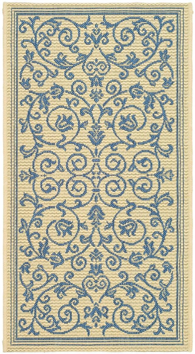 Safavieh Courtyard cy2098 - 3101 Natural / Blue Rugs - Safavieh - cy2098 - 3101 - 6